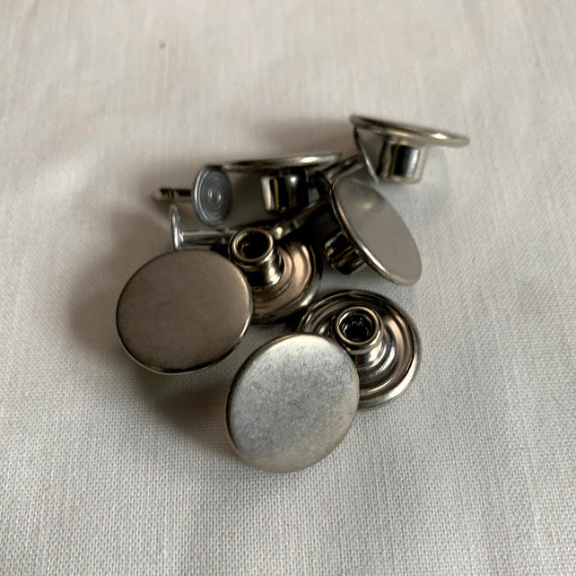Antique Silver Jean Buttons - 17mm (3⁄5″) - Set of Two