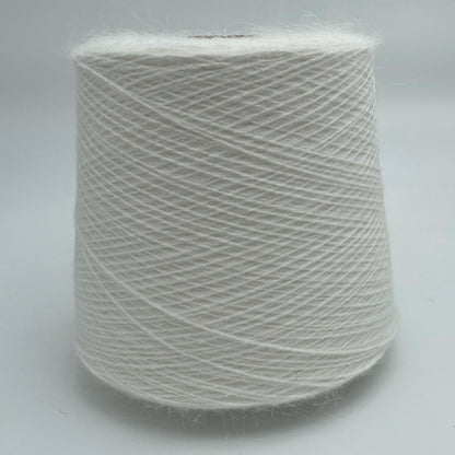 Angora Yarn - Deadstock Yarn - Made in Italy -  White - Light Fingering Weight  - 100g