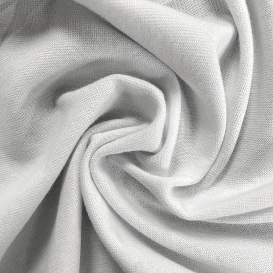Cotton Spandex 1x1 Rib Knit Fabric - White - Deadstock