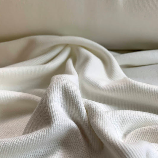 TENCEL™ Lyocell Organic Cotton 2x2 Ribbed Knit - Ivory / Off-white