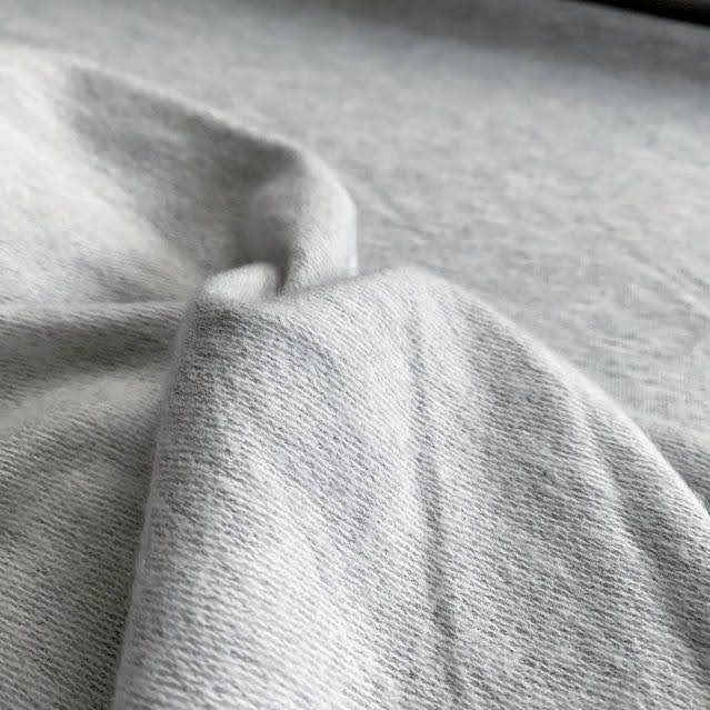 TENCEL™ Lyocell Organic Cotton Brushed Stretch Sweatshirt Fleece - Light Heather Grey