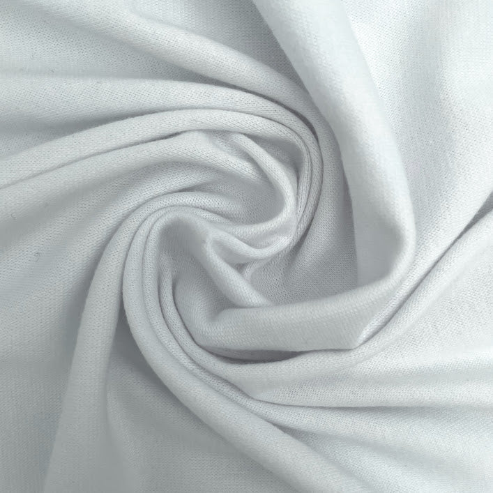 Cotton Spandex 1x1 Rib Knit Fabric - White - Deadstock