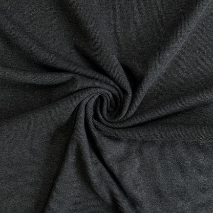 TENCEL™ Lyocell Organic Cotton 2x2 Ribbed Knit - Charcoal