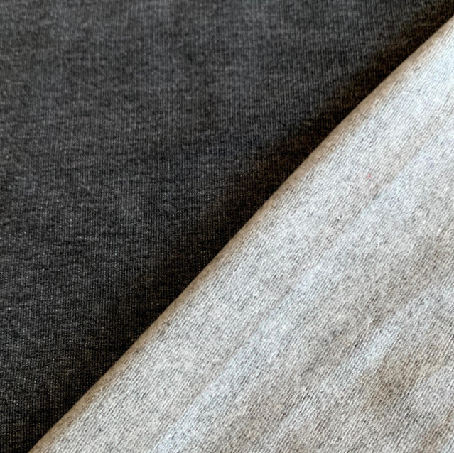 TENCEL™ Lyocell Organic Cotton Brushed Stretch Sweatshirt Fleece - Charcoal Grey