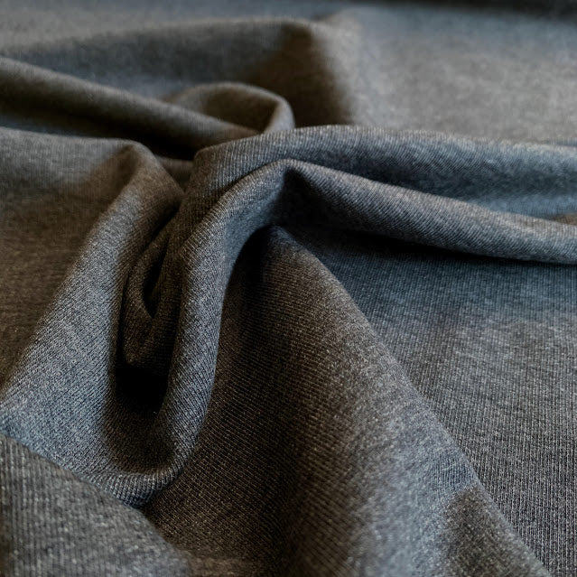 TENCEL™ Lyocell Organic Cotton Brushed Stretch Sweatshirt Fleece - Charcoal Grey