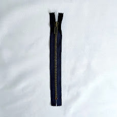 #5 Antique Brass Jean Zippers - 7" - Navy - Close Ended