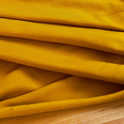 Bamboo Cotton Stretch Brushed Sweatshirt Fleece - Dark Mustard