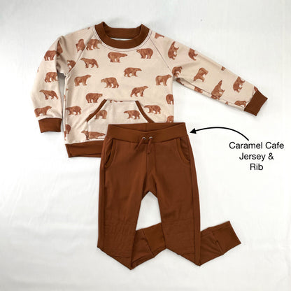 Caramel Cafe Uni Solid Cotton Rib Knit