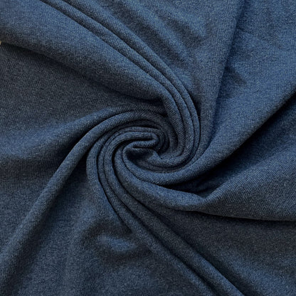 TENCEL™ Lyocell Organic Cotton 2x2 Ribbed Knit - Heathered Lake Blue