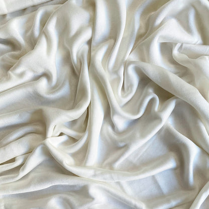 Silk Jersey Knit Fabric - 23mm - Natural White - 100% Silk - 44" Wide
