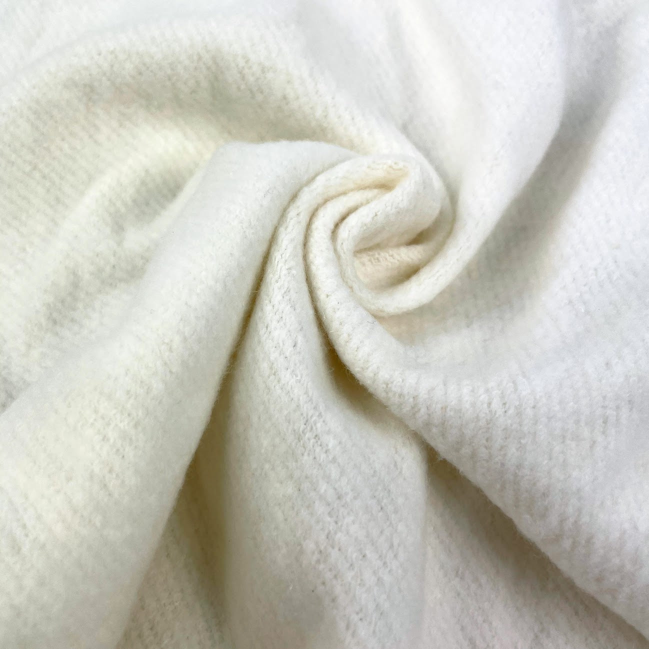 Hemp Organic Cotton Knit Fleece - Natural Off-White