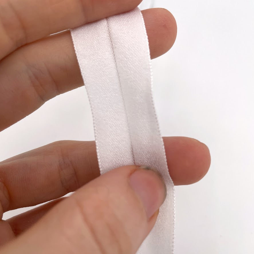 1/2" (12mm) Pre-Folded Scalloped Matte White Elastic