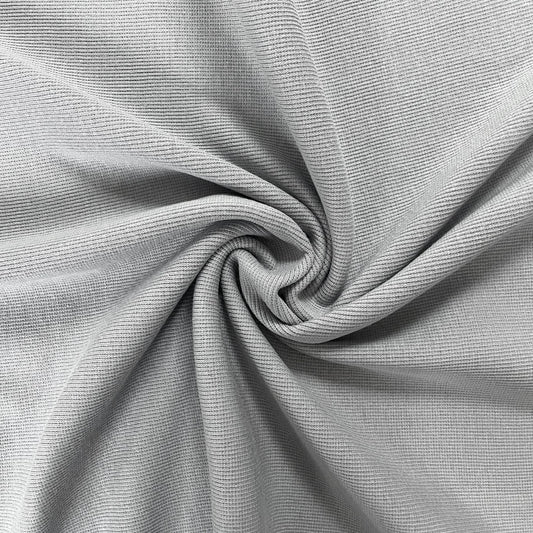 TENCEL™ Lyocell Organic Cotton 2x2 Ribbed Knit - Silver Grey