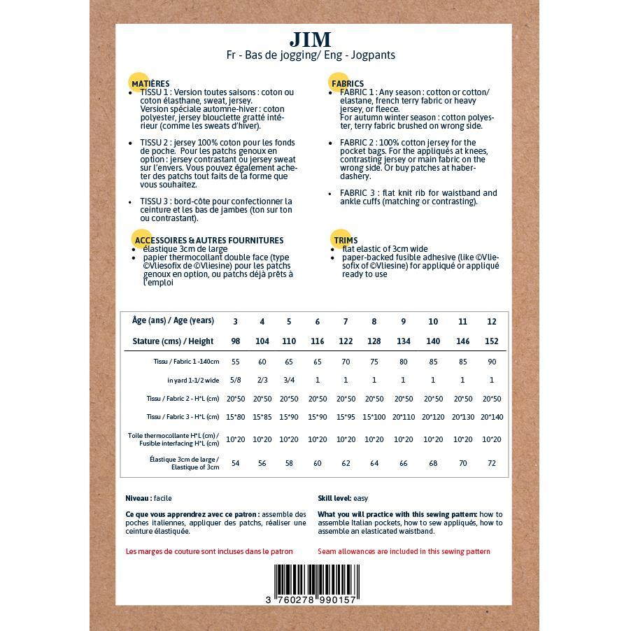 Ikatee - JIM Jogpants - Kids 3/12 - Paper Sewing Pattern