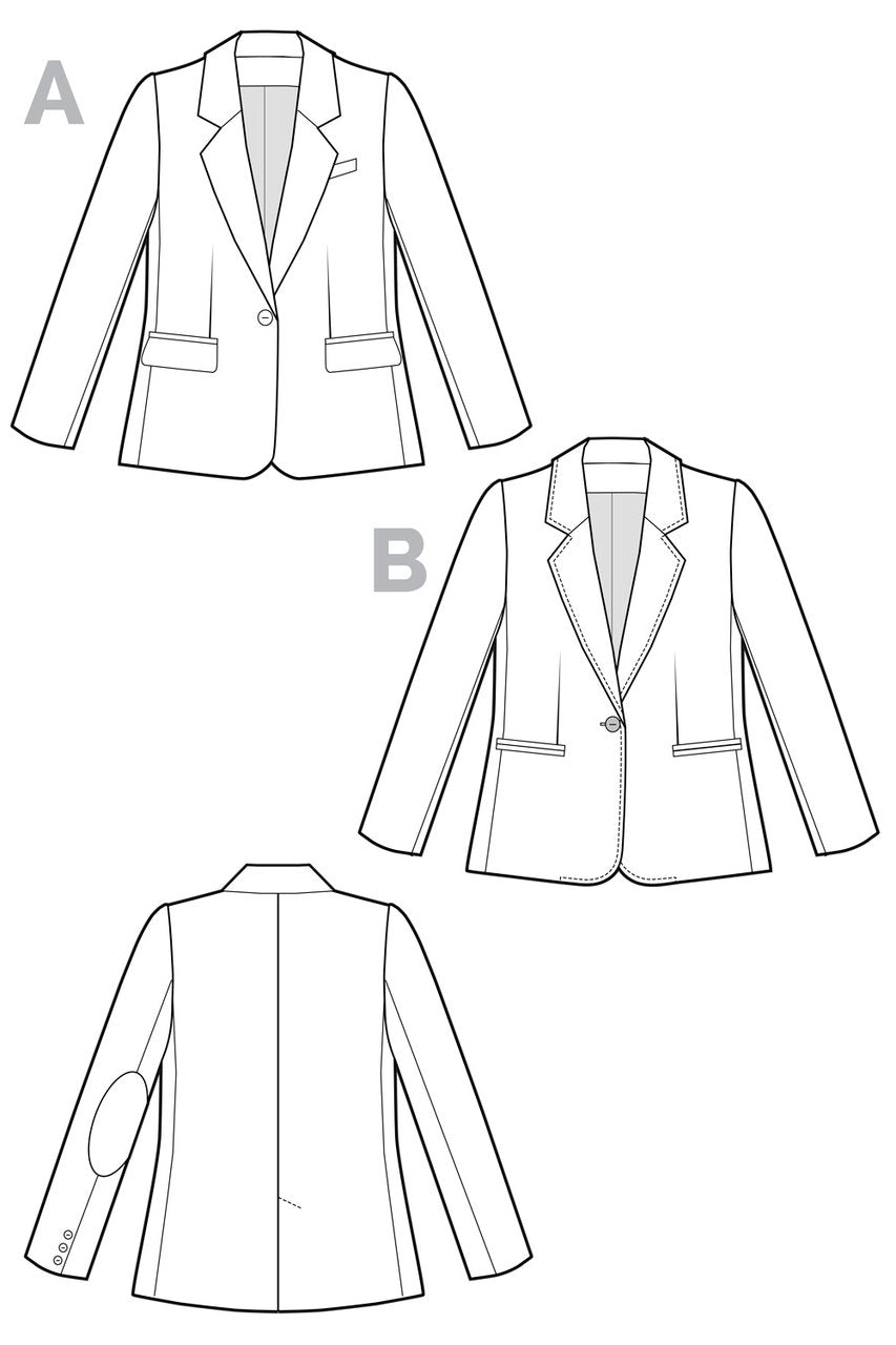 Jasika Blazer - Tailored Jacket Pattern - By Closet Core Patterns