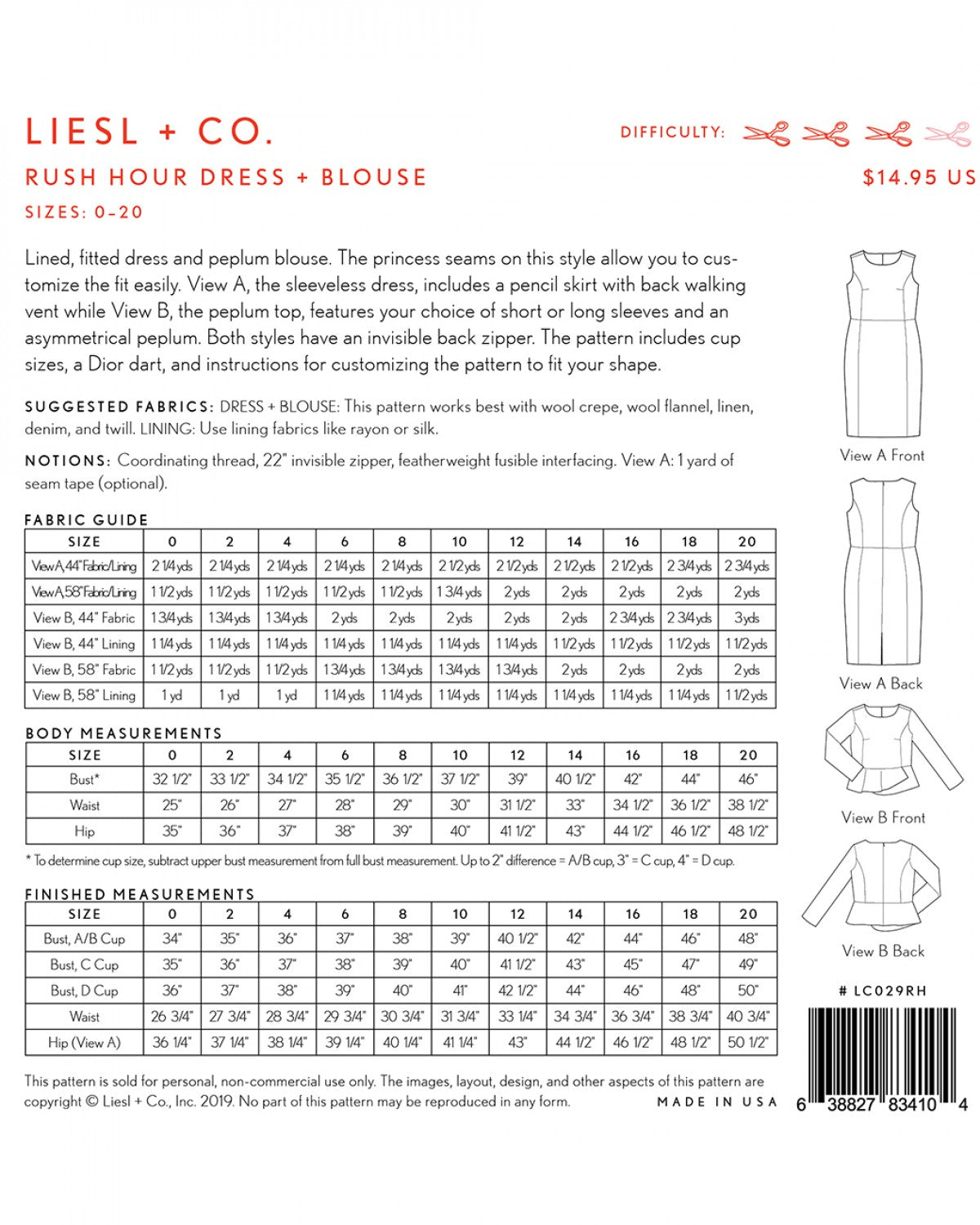 Liesl + Co - Rush Hour Dress & Top Sewing Pattern