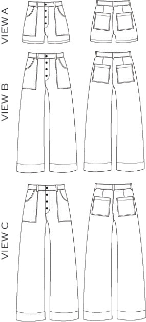 Lander Pants and Shorts - By True Bias Patterns