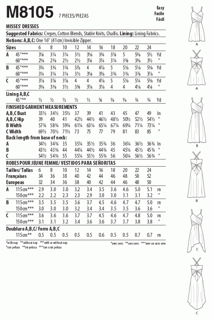 McCall's Patterns -  M8105 #MeadowMcCalls - Misses' Dresses, Size A5(6-8-10-12-14)