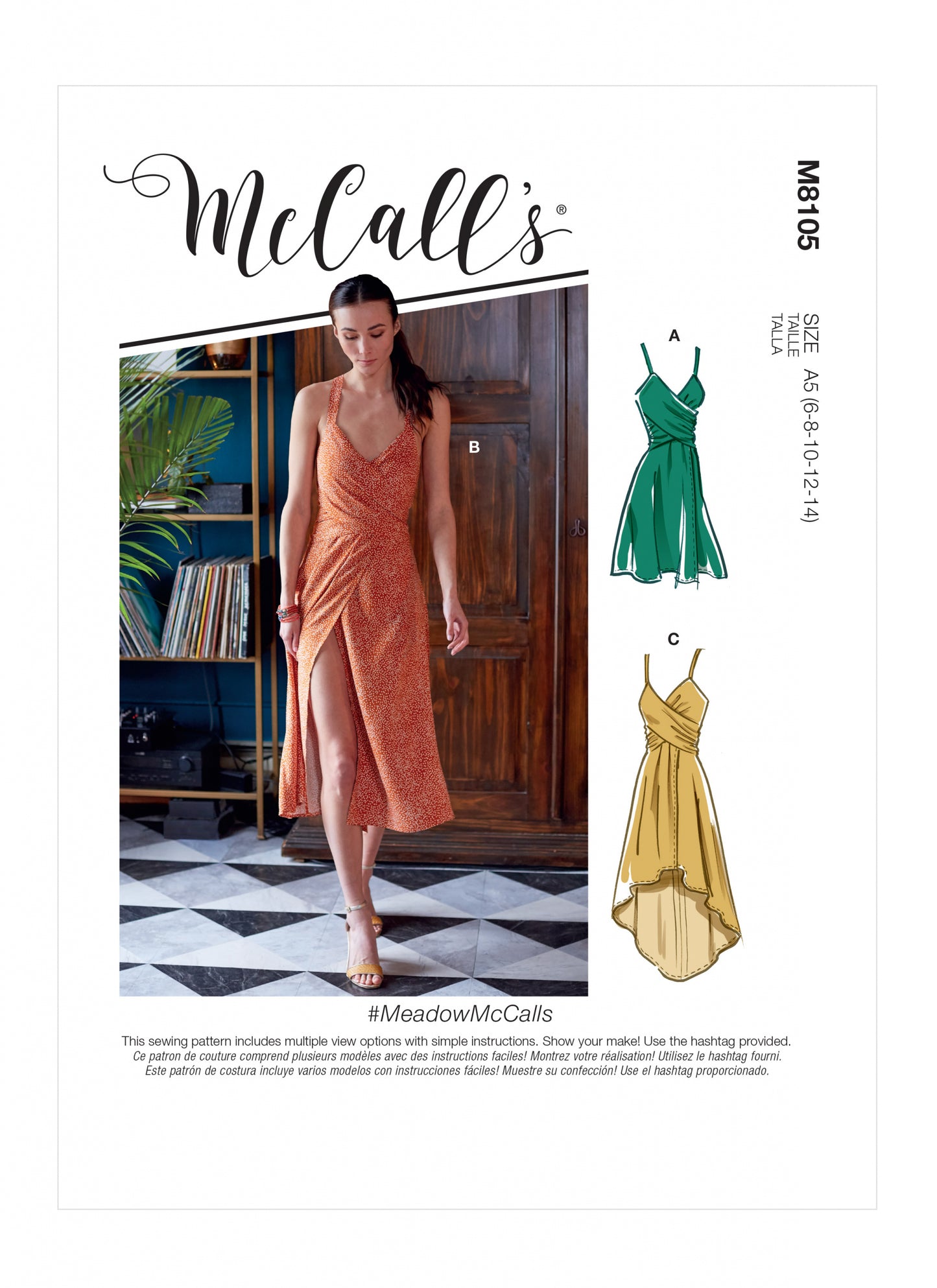 McCall's Patterns -  M8105 #MeadowMcCalls - Misses' Dresses, Size A5(6-8-10-12-14)