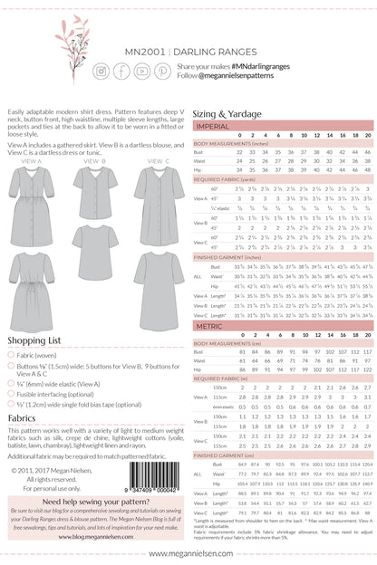 Darling Ranges dress & blouse pattern