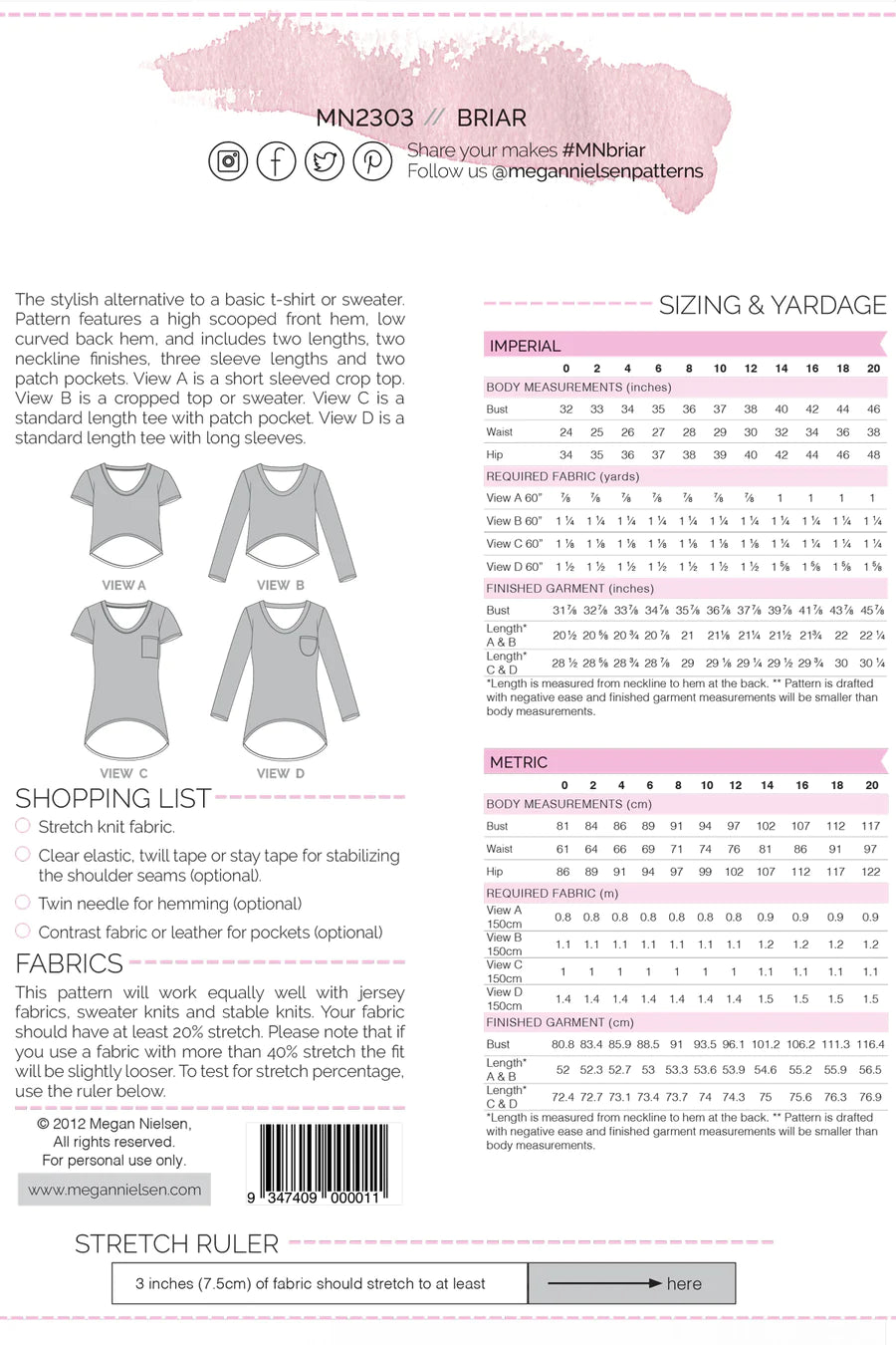 Briar sweater and t-shirt pattern