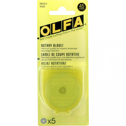 Olfa - 45mm Tungsten Tool Steel Rotary Blades - 5 pack