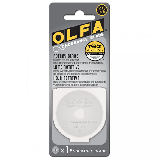 Olfa - 45mm Endurance Rotary Blade - Cuts twice as long - 1 pack