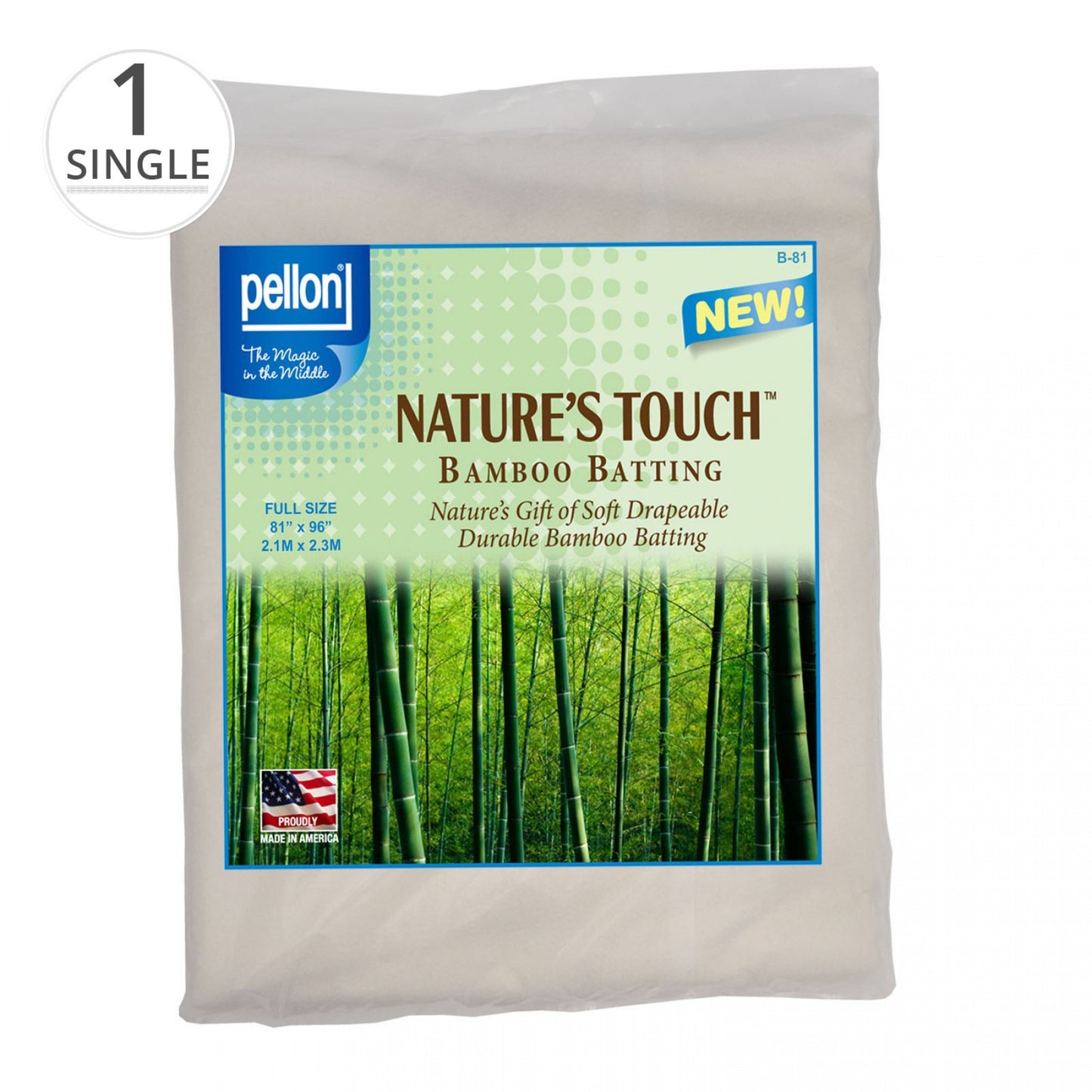 Nature's Touch Bamboo Batting with Scrim 81" x 96" - Full Size