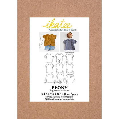 Ikatee - PEONY Top - Kids 3/12Y - Paper Sewing Pattern