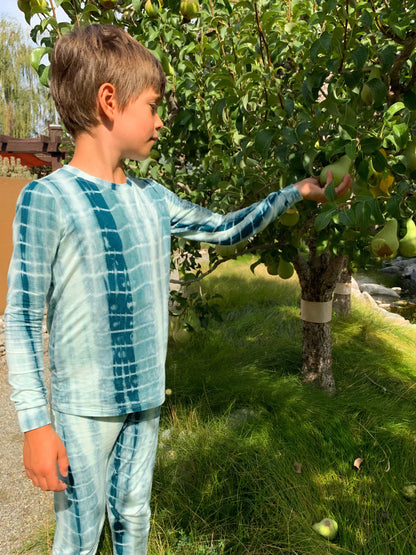 34" Remnant - Bamboo Stretch Jersey Knit - Ice Shibori - Deadstock - 250gsm