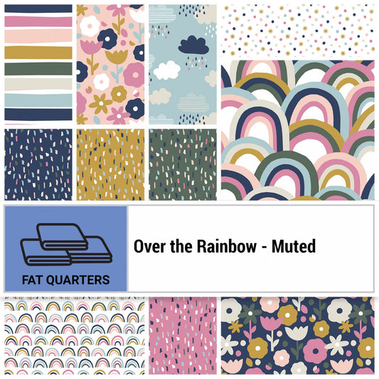 Paintbrush Studio - Fat Quarter Bundle - Over the Rainbow - Soft Rainbow - 11 FQ / 2.75 Yards