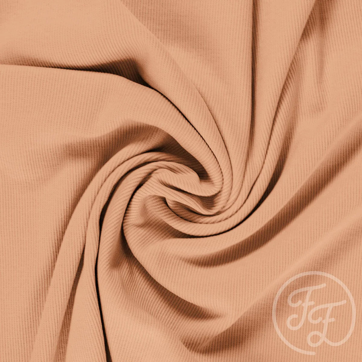 Peach Bloom Uni Solid Rib Knit by Family Fabrics Netherlands - 1/2 Yard