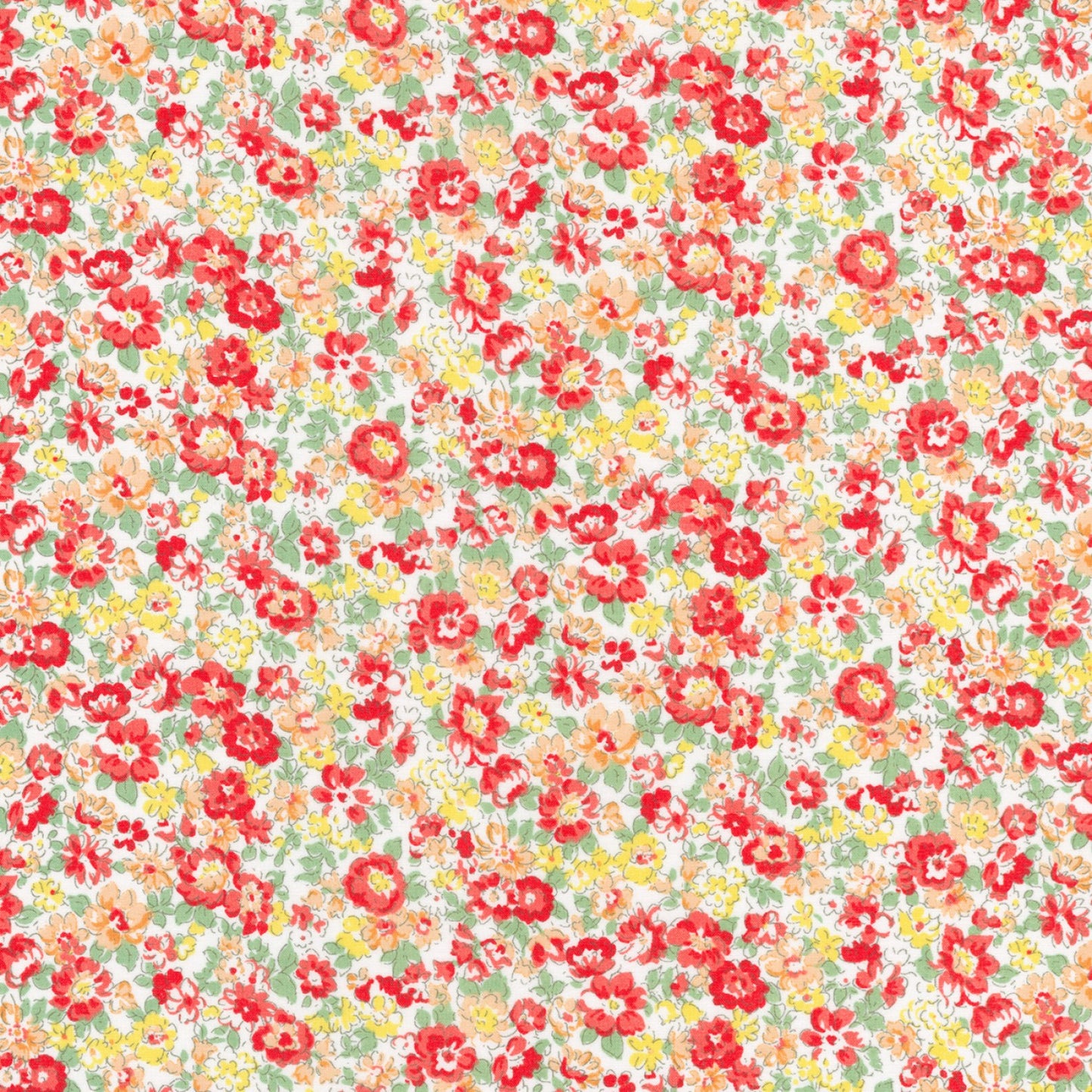 Sevenberry Japan Petite Garden - Red - Cotton Lawn