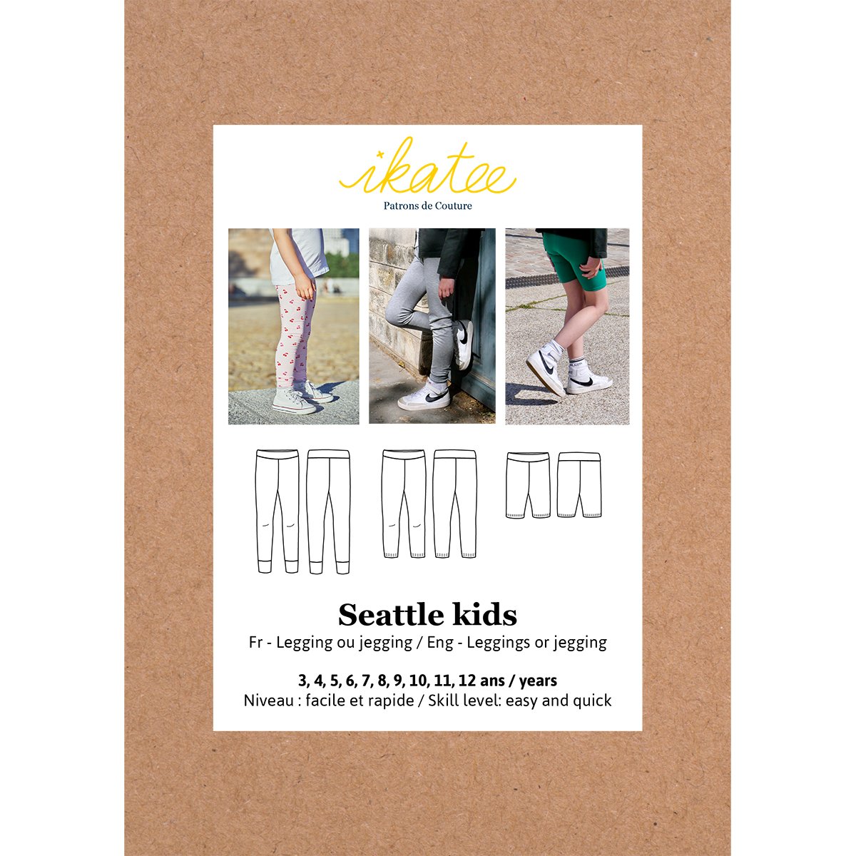 Ikatee - SEATTLE Kids Legging Jegging - 3-12Y - Paper Sewing Pattern