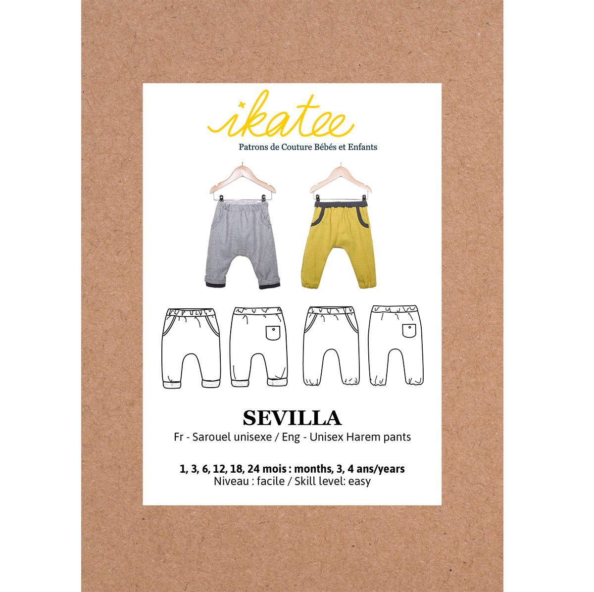 Ikatee - SEVILLA Harem pants - Baby 1M-4Y - Paper Sewing Pattern