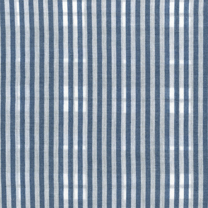 Indigo Plaid/Stripe Denim Reversible Double Weave Yarn Dye