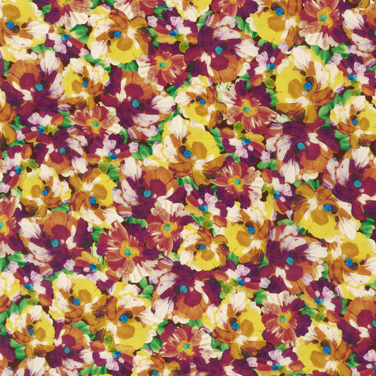 Painterly Petals - Harvest Flowers - Cotton Fabric