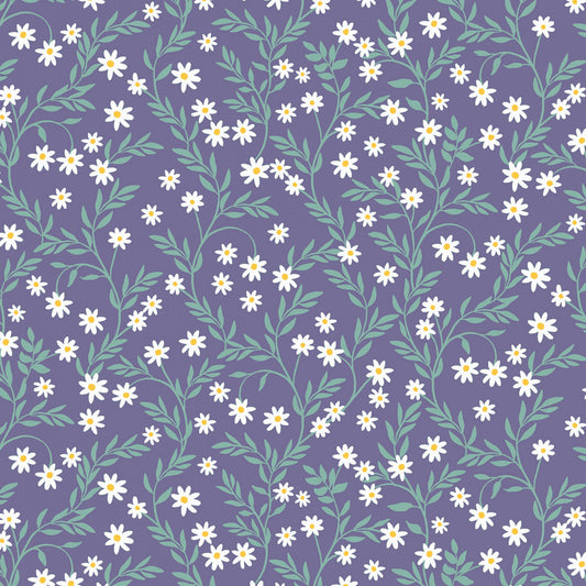 Floral Vines - Purple / White -  Digital Print