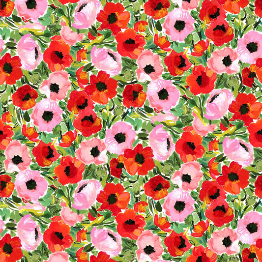 Floral Poppies - Pink & Red