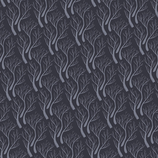 Graphite Trees - Cotton Fabric