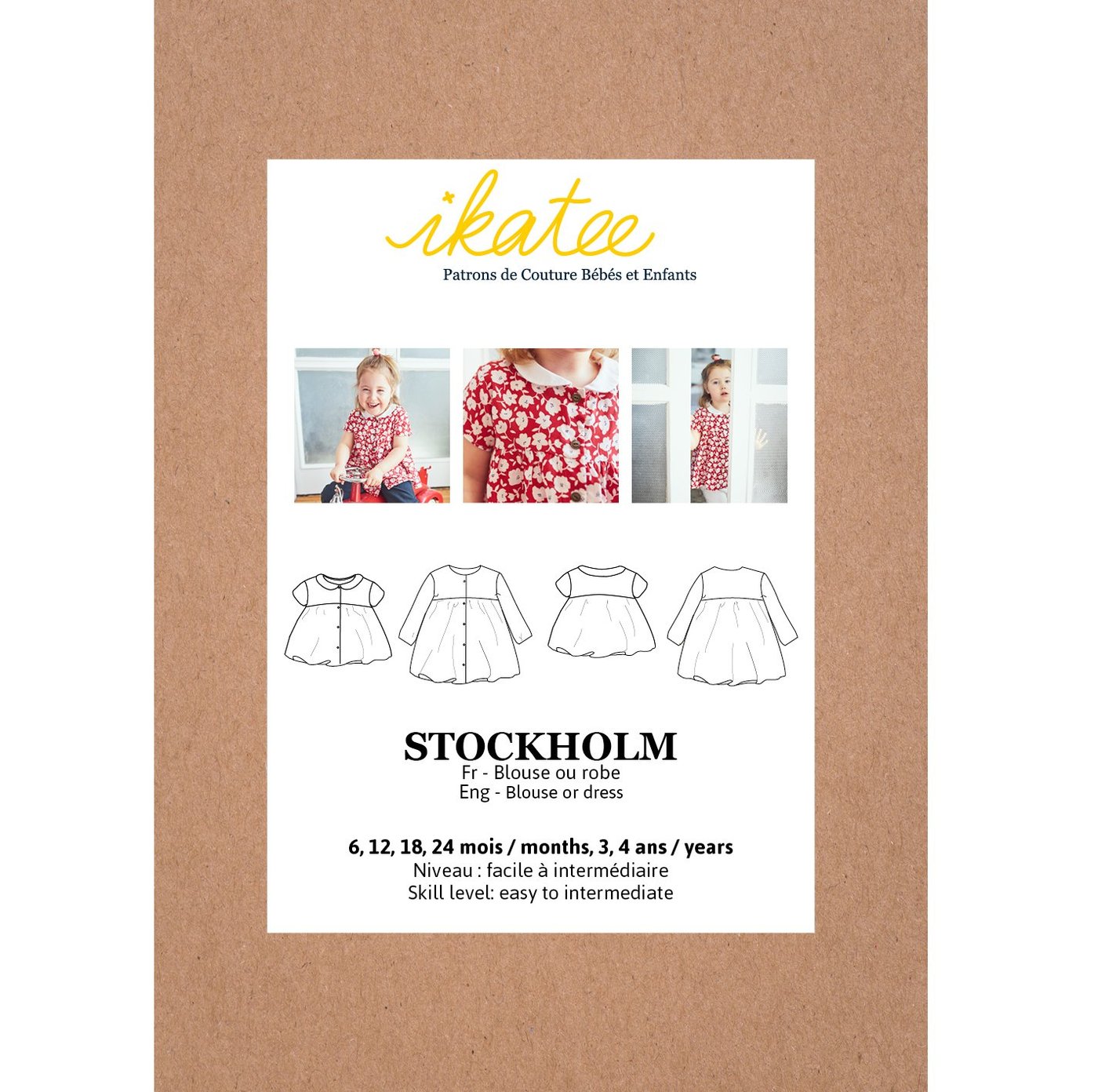 Ikatee - STOCKHOLM Shirt & Dress - Babies 6M/4Y - Paper Sewing Pattern