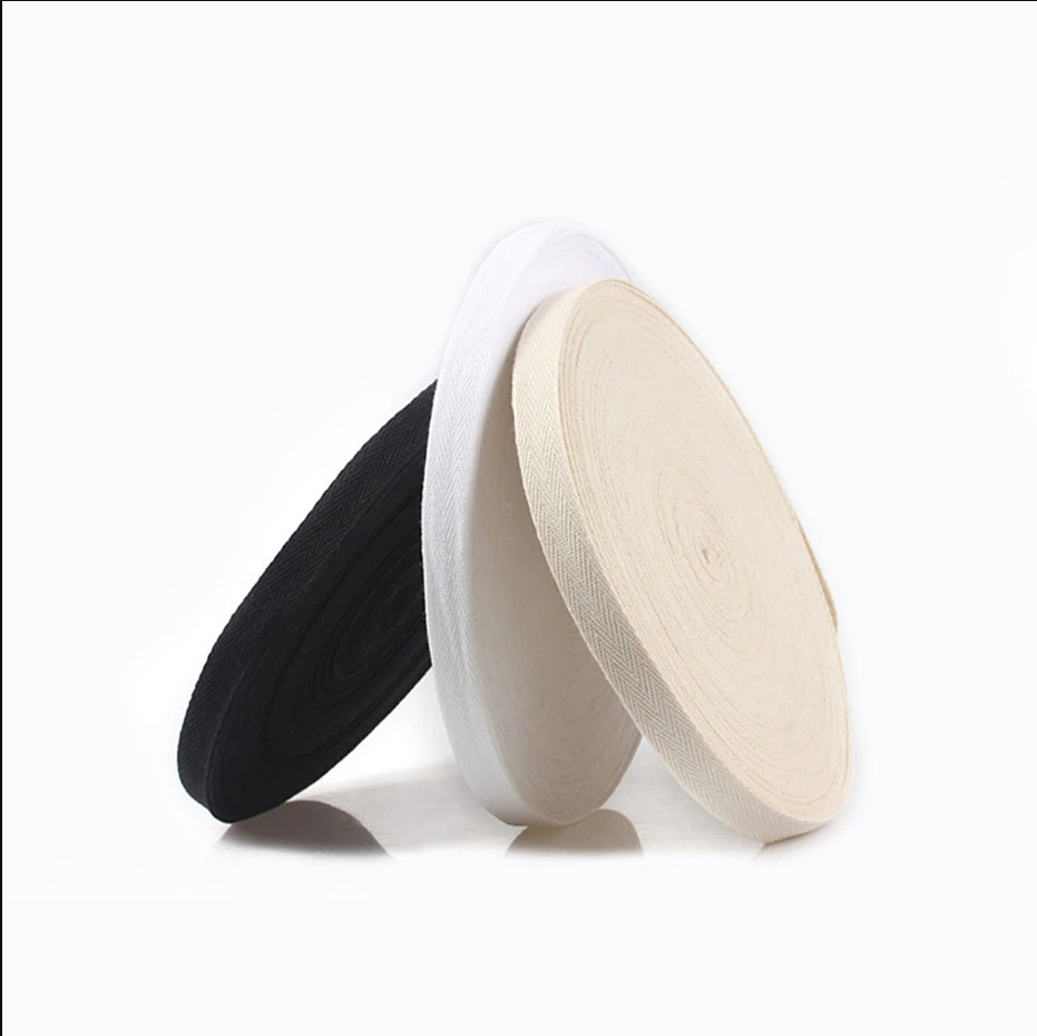 13mm Herringbone Twill Tape 100% Cotton - Black