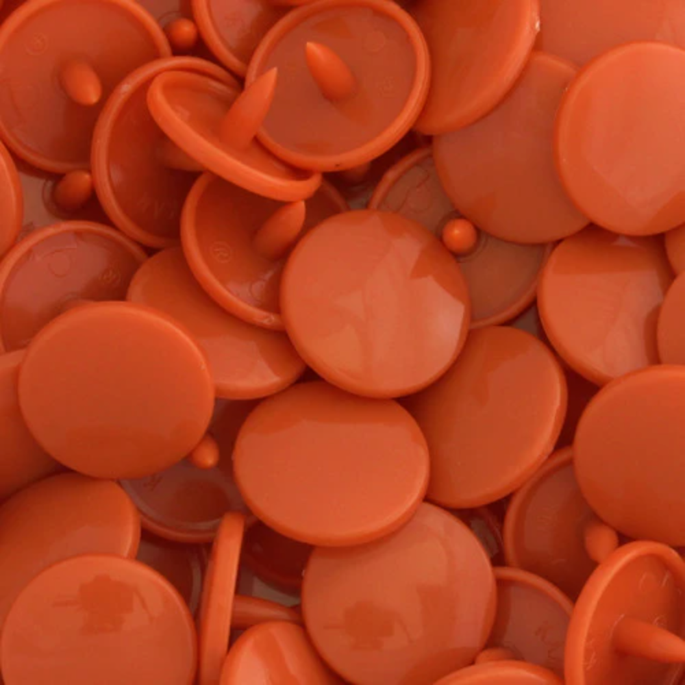 KamSnaps Plastic Snaps Size 20 - D306 Rusty Orange - Glossy - Package of 20 Sets