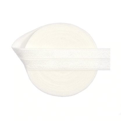20mm (3/4") Fold Over Elastic FOE - Off White - By The Yard