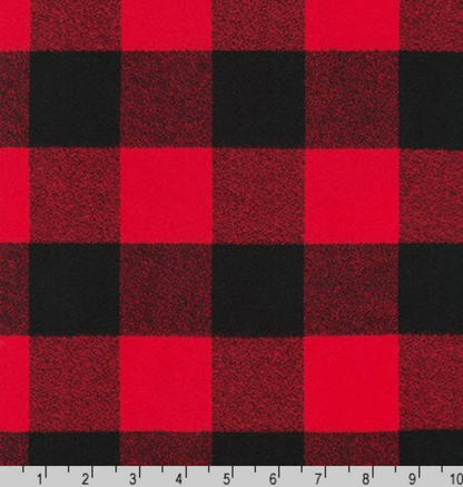 Mammoth Flannel Fabric - Large Red Square Buffalo Plaid