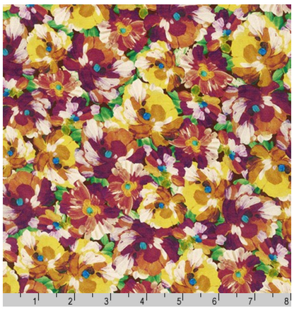 Painterly Petals - Harvest Flowers - Cotton Fabric