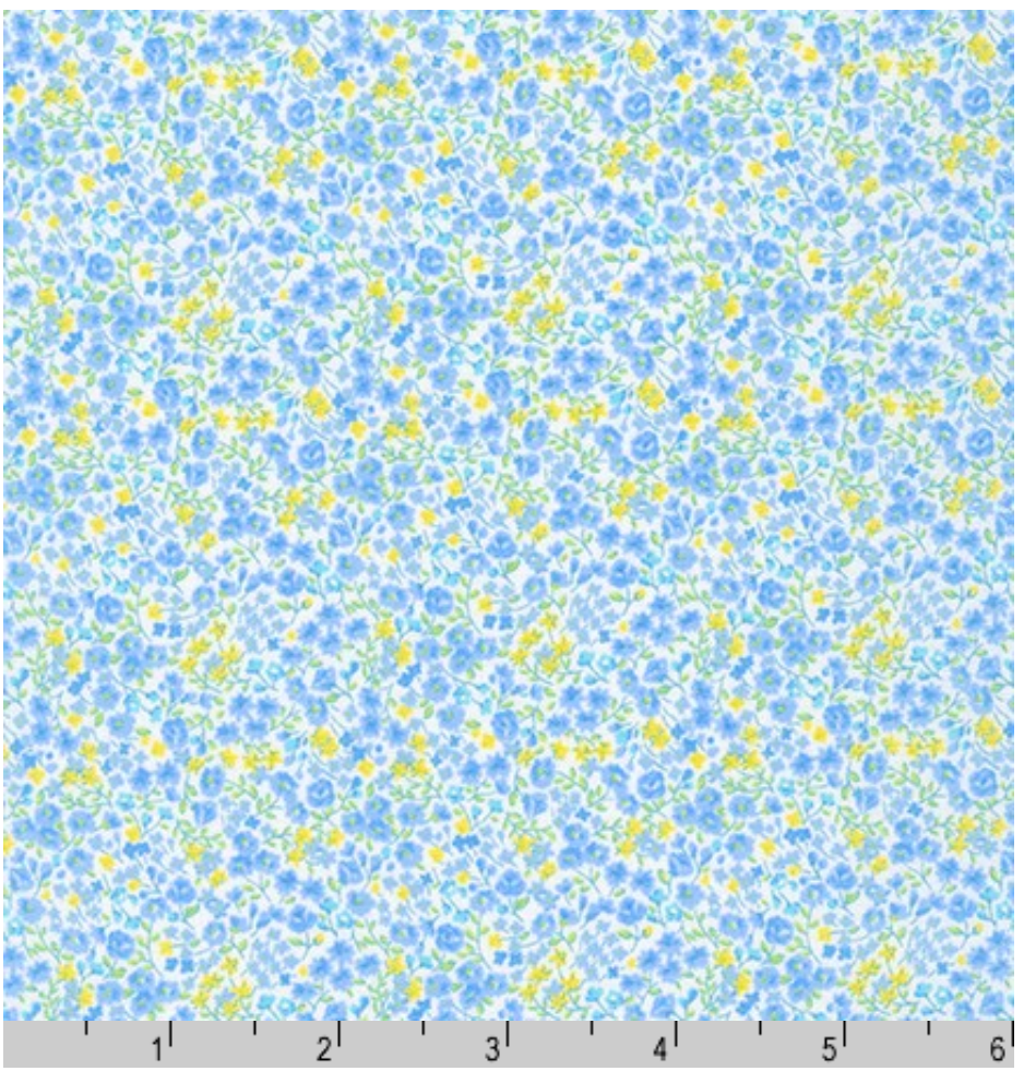 Sevenberry - Blue Flowers - Handworks Home - Cotton Fabric
