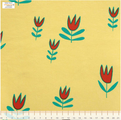 Tulips - Katia Fabrics - Yellow - Jersey Knit