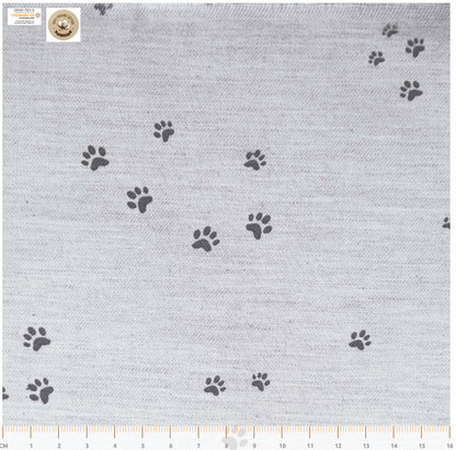 Footprints - Graphite Grey - Viyella Organic Cotton Twill