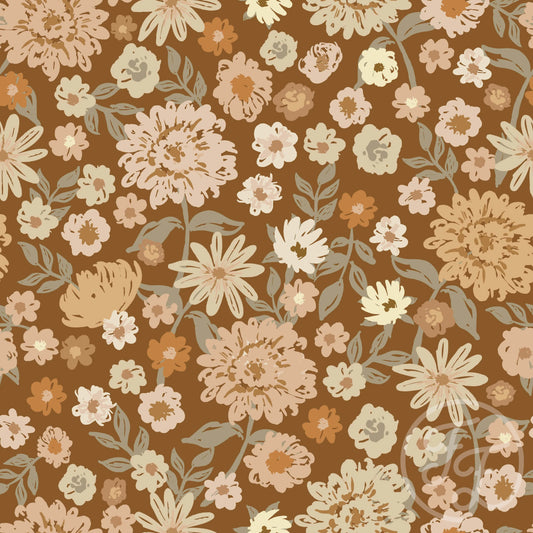 Sixty Flowers Darks - Cotton Jersey Knit